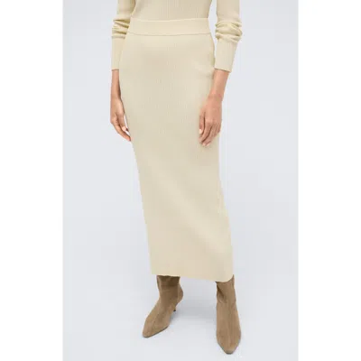Kenneth Cole Variegated Rib Maxi Skirt In Almond Milk