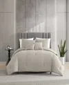 Kenneth Cole Variegated Waffle Comforter Set In Neutral