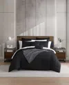 Kenneth Cole Variegated Waffle Comforter Set In Black