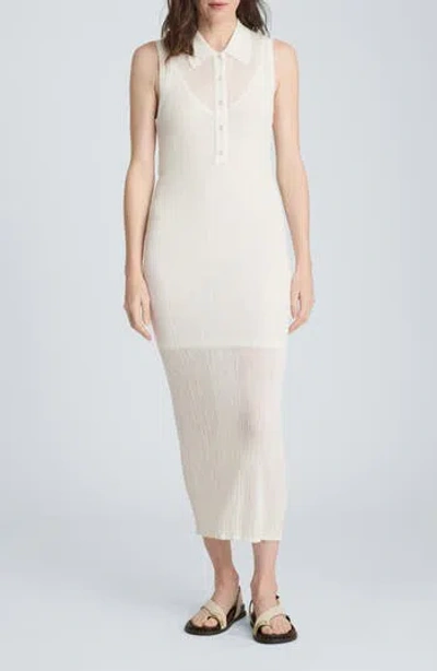 Kenneth Cole Variga Crinkle Georgette Midi Dress In White