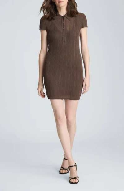 Kenneth Cole Variga Crinkle Sheath Minidress In Brown