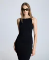 Kenneth Cole Varigated Rib Sweater Tank In Black