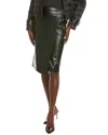 Kenneth Cole Vegan Leather Wrap Skirt In Black