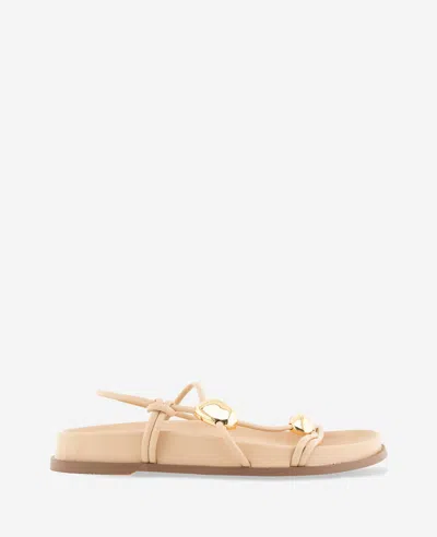 Kenneth Cole Vera Strappy Leather Embellished Sandal In Neutral