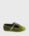 Kenneth Cole Verona Velvet T-strap Mary Jane Flat