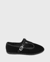 Kenneth Cole Verona Velvet T-strap Mary Jane Flat In Black