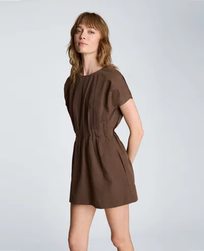 Kenneth Cole Vest Mini Dress In Brown