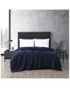 Kenneth Cole Waffle Grid Cotton Blanket In Navy