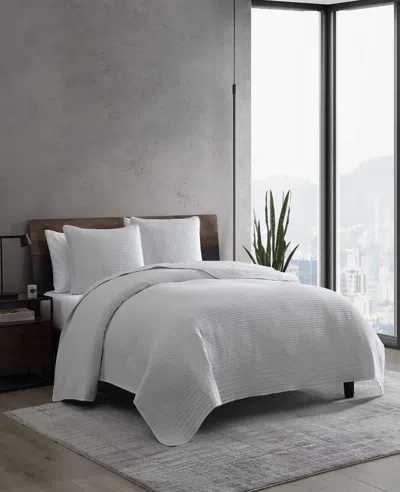 Kenneth Cole Washed Channel Quilt Set In White