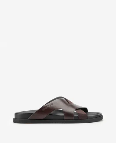 Kenneth Cole Wassen Leather Sandal In Brown