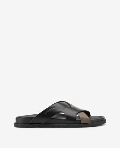 Kenneth Cole Wassen Leather Sandal In Black