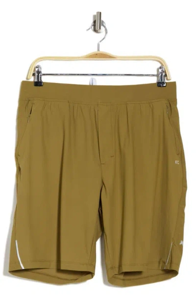 Kenneth Cole Water Repellent Active Stretch Running Shorts In Green
