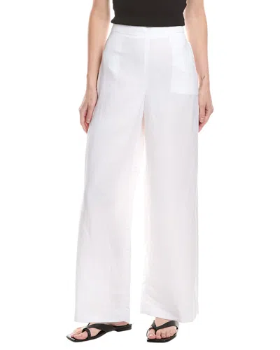 Kenneth Cole Wide Leg Linen-blend Pant In White