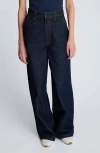Kenneth Cole Wide Leg Trouser Jeans In Blue