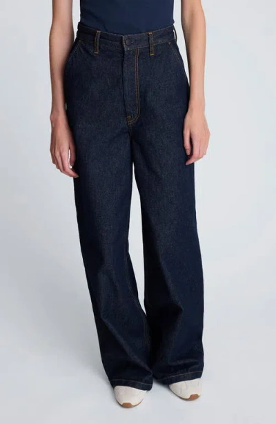 Kenneth Cole Wide Leg Trouser Jeans In Blue