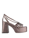 Kenneth Cole Woman Sandals Bronze Size 8 Leather