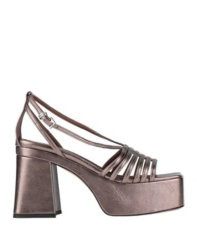 Kenneth Cole Woman Sandals Bronze Size 8 Leather