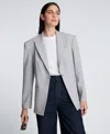 Kenneth Cole Plaid Slim One Button Jacket With Peak Lapel In Gray