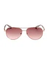 Kenneth Cole Metal Aviator Sunglasses In Beige