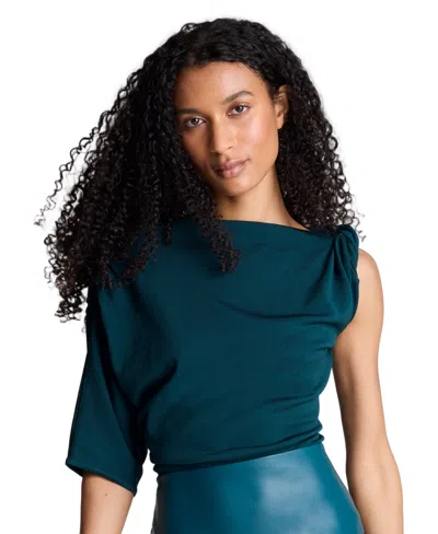 Kenneth Cole Women's Asymmetrical Draped Knit Sweater In Blue