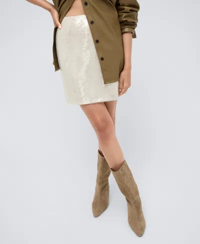 Kenneth Cole Sequin Skirt In Kc White