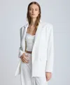 Kenneth Cole Balance Stretch One Button Boyfriend Jacket In Pure White