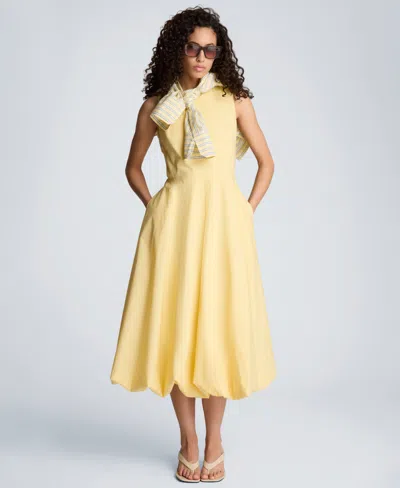 Kenneth Cole Women's Bubble Hem Midi Dress In Yellow