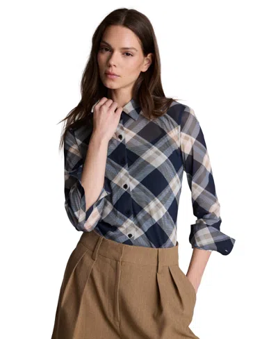 Kenneth Cole Women's Button-front Mesh Shirt In Multi