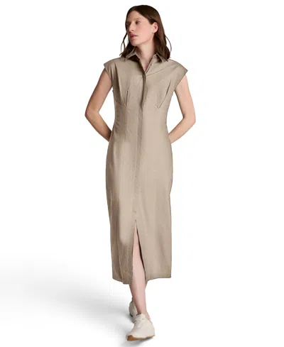 Kenneth Cole Women's Collared Button-front Dress In Brown
