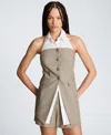 Kenneth Cole Strapless Vest With Removeable Halter In Gray