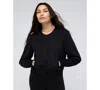 Kenneth Cole Pinstripe Crop Bomber Jacket In Black