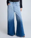 Kenneth Cole Gradient Dye Wide Leg Denim Jean In Gradient Jj Wash