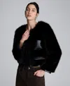 Kenneth Cole Women's Contrast Pocket Collarless Jacket In Black