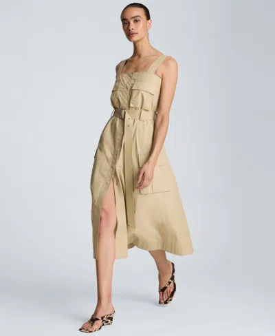 Kenneth Cole Women's Cotton-blend Cargo Midi Dress In Brown