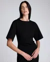 Kenneth Cole Compression Tee With Cut Out Back In Black