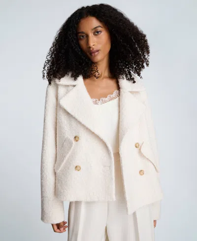 KENNETH COLE WOMEN'S CROPPED DOUBLE-BREASTED PEACOAT JACKET