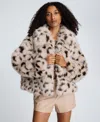 Kenneth Cole Faux Fur Spot Jacket In Brown