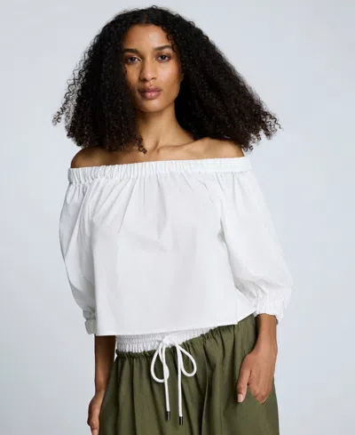 Kenneth Cole Women's Cropped Off-the-shoulder Top In White