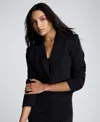 Kenneth Cole Cropped One Button Jacket In Black