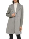 KENNETH COLE WOMEN'S DOUBLE BREASTED RIBBED SLEEVE COAT