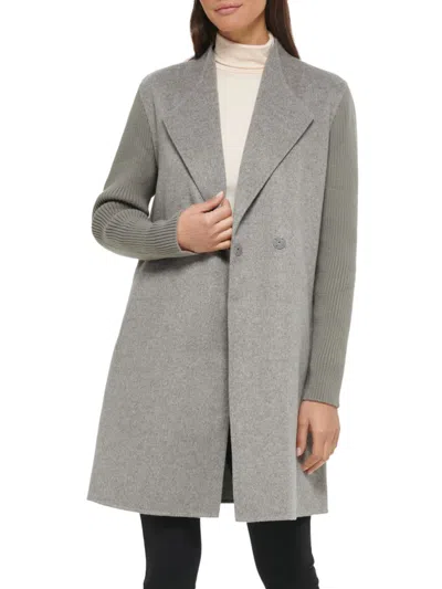 Kenneth Cole Double Face Wool-blend Jacket In Grey