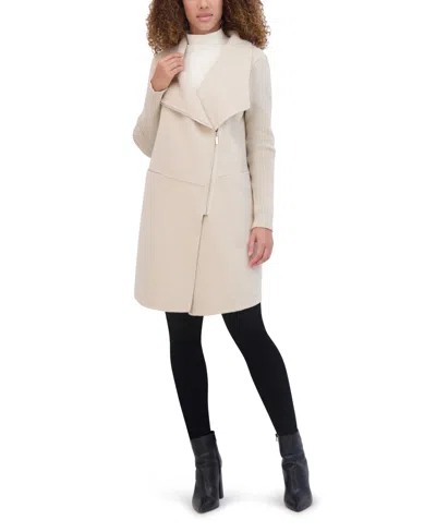 Kenneth Cole Women's Double Face Wool Blend Coat In Sand