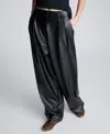 Kenneth Cole High Rise Fly Front Double Pleat Wide Leg Pant In Black