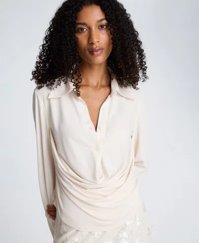 KENNETH COLE WOMEN'S DRAPE FRONT PULL-ON SHIRT