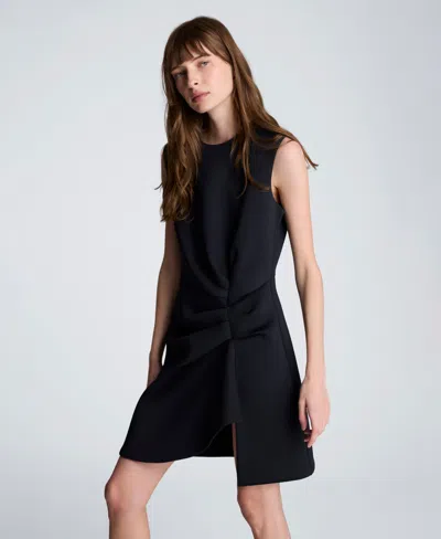 Kenneth Cole Women's Drape Pleated Short Dress In Black