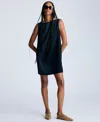 Kenneth Cole Sleeveless Open Back Shift Dress In Dark Navy
