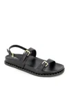 Kenneth Cole Drinity Flat Slingback Sandal In Black Leather