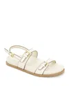 Kenneth Cole Drinity Flat Slingback Sandal In Cream Leather