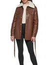 Kenneth Cole Belted Shacket In Chocolate