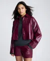 Kenneth Cole Faux Leather Shorts In Wineberry